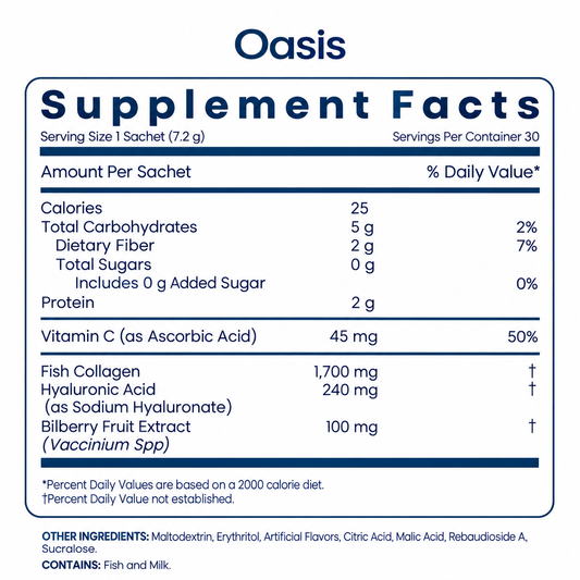 Oasis | كولاجين بحري وحمض الهيالورونيك – 30 ظرفاً